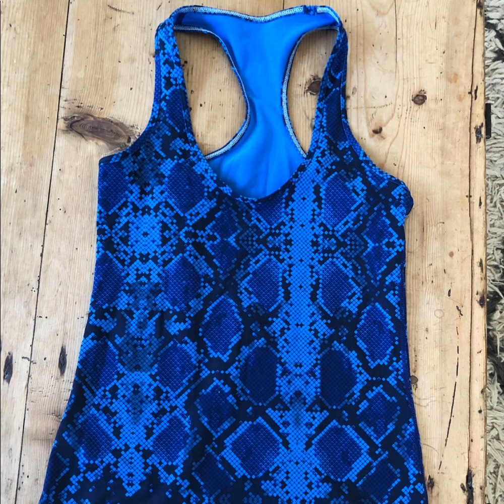 Blue snakeskin racerback tank